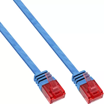 Cable de red plano ultraplano U/UTP Cat.6 Gigabit azul 15 m InLine