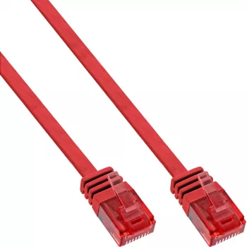 Cable de red plano ultraslim U/UTP Cat.6 Gigabit rojo 10 m InLine