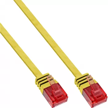 Cable de red plano ultraplano U/UTP Cat.6 Gigabit amarillo 1 m InLine
