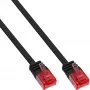 Cable de red plano ultraplano U/UTP Cat.6 Gigabit negro 2 m InLine