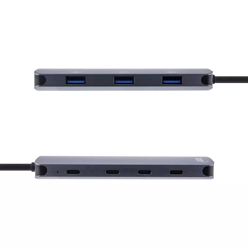 Hub USB 3.2 Gen.2 InLine, 4x USB-C + 3x USB-A, PD 100W, aluminio, gris