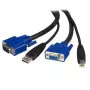 StarTech.com Cable KVM USB 2 en 1 de 6 ft, 1,8 m, VGA, negro, USB, USB A + VGA, USB B + VGA