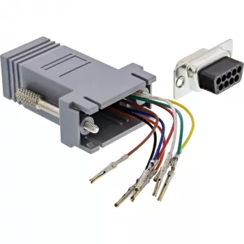 InLine Adaptador conector hembra Sub-D de 9 pines a conector hembra RJ45 68889B InLine