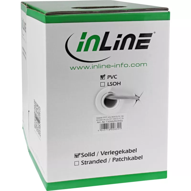InLine Cable de instalación macizo SF/UTP Cat.5e AWG24 CCA PVC 500 m