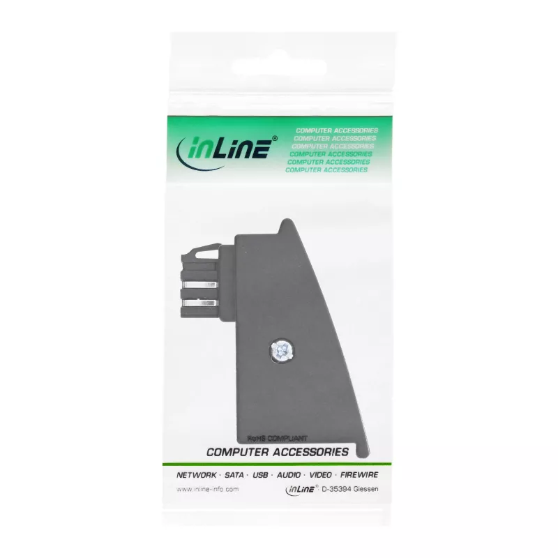 Adaptador InLine TAE-F macho a RJ45 hembra 8P2C para Fritzbox, negro