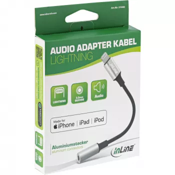 InLine Cable adaptador de audio Lightning 0,1 m