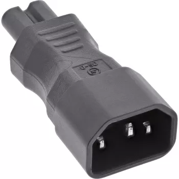 InLine Adaptador de red IEC 60320 C14 a C7, entrada IEC de 3 polos a 2 polos