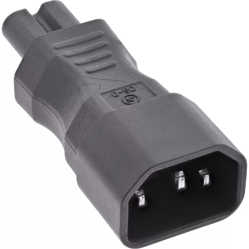 InLine Adaptador de red IEC 60320 C14 a C7, entrada IEC de 3 polos a 2 polos
