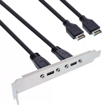InLine Slotblech USB-C a USB 3.2 Frontpanel Key-A interno, 0,5 m