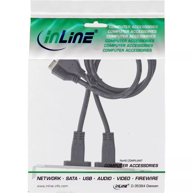 InLine Slotblech USB-C a USB 3.2 Frontpanel Key-A interno, 0,5 m