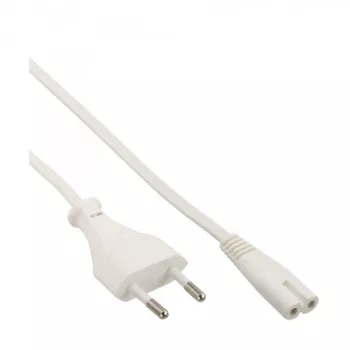Cable de alimentación InLine, Euro macho / Euro8 macho, blanco, 1,5 m