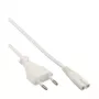 Cable de alimentación InLine, Euro macho / Euro8 macho, blanco, 1,5 m