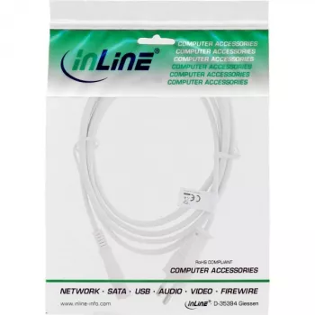 Cable de alimentación InLine, Euro macho / Euro8 macho, blanco, 1,5 m