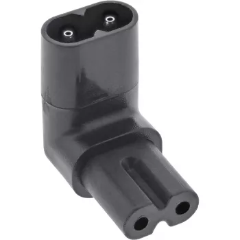 InLine Adaptador de red IEC 60320 C8 / C7, acodado hacia arriba/abajo 2 polos