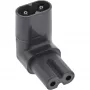 InLine Adaptador de red IEC 60320 C8 / C7, acodado hacia arriba/abajo 2 polos