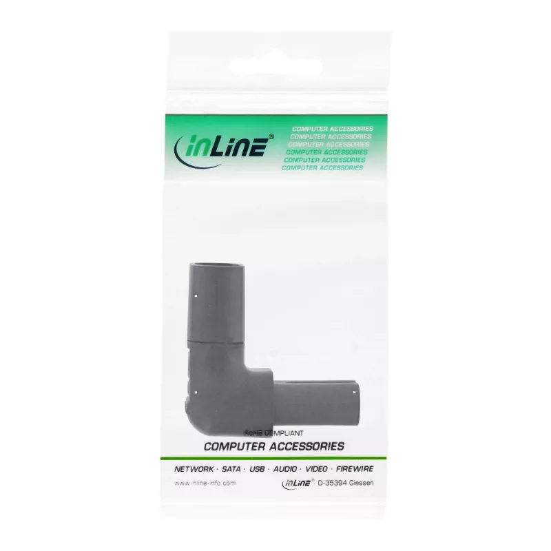 InLine Adaptador de red IEC 60320 C8 / C7, acodado hacia arriba/abajo 2 polos