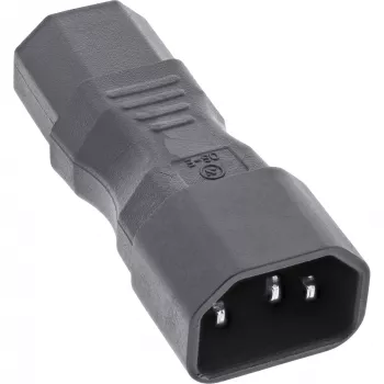 InLine Adaptador de red IEC 60320 C14 a C13, 3 polos, conector de aparato