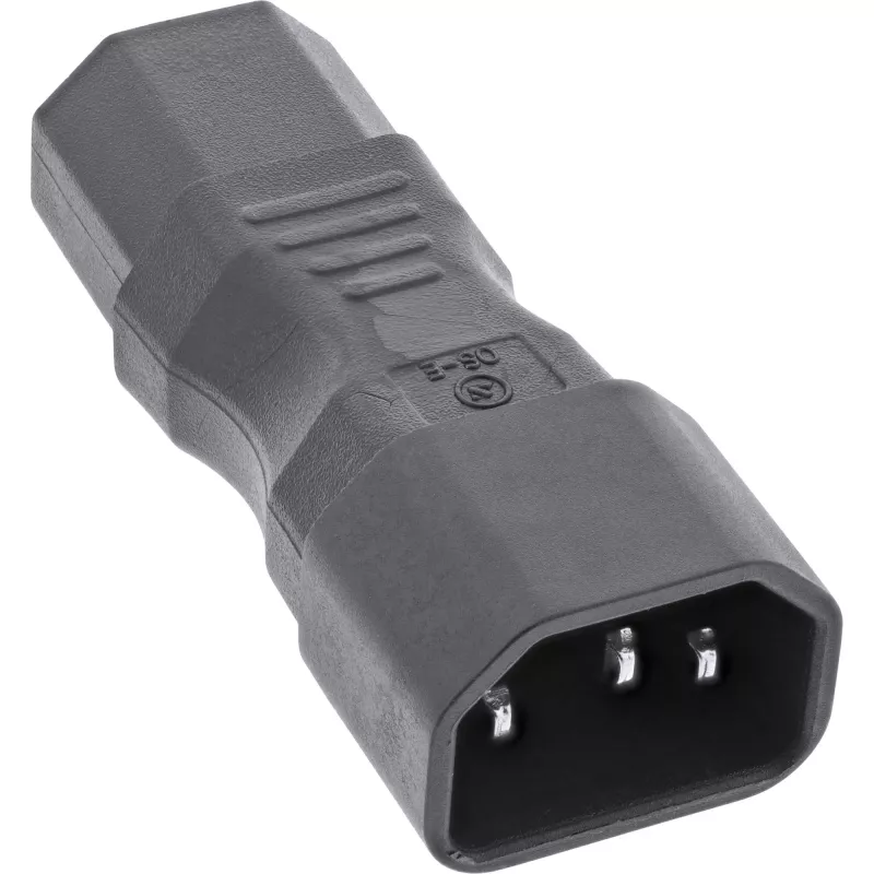 InLine Adaptador de red IEC 60320 C14 a C13, 3 polos, conector de aparato