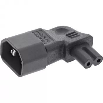 InLine Adaptador de alimentación IEC 60320 C14 / C7, acodado izquierda/derecha, 3 polos a 2 polos
