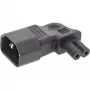 InLine Adaptador de alimentación IEC 60320 C14 / C7, acodado izquierda/derecha, 3 polos a 2 polos