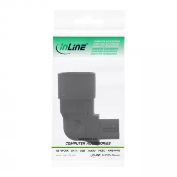 InLine Adaptador de alimentación IEC 60320 C14 / C7, acodado izquierda/derecha, 3 polos a 2 polos