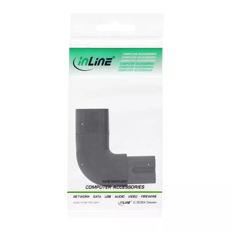 InLine Adaptador de red IEC 60320 C8 / C7, acodado izquierda/derecha 2 polos