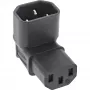 InLine Adaptador de red IEC 60320 C14/C13, acodado hacia arriba/abajo, 3 polos. Aparato IEC