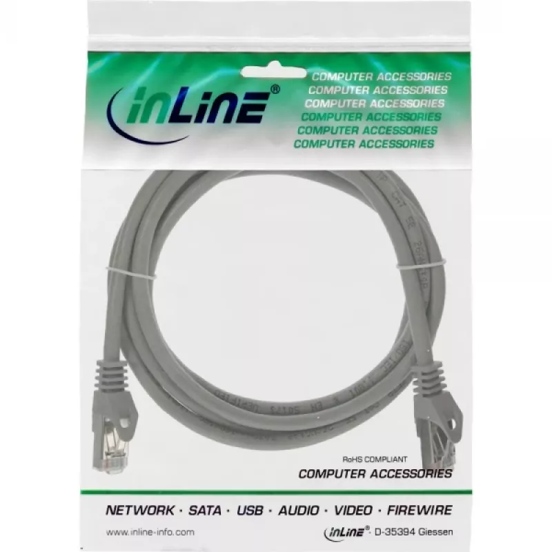 InLine Cable de parcheo F/UTP Cat.5e gris 1,5 m