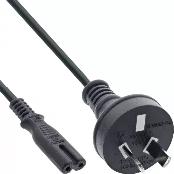 InLine Cable de alimentación, conector Australia a conector Euro8, negro, 1,8 m