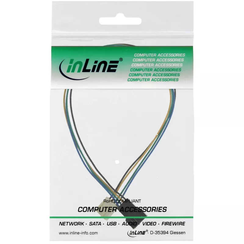InLine Alargador de cable de ventilador 4pin Molex conector macho/hembra 0,30 m
