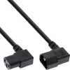 InLine Cable de alimentación C13 / C14, negro, acodado, 0,5 m
