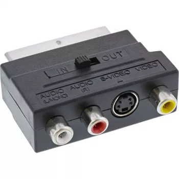 Adaptador Scart InLine conector Scart / 3x RCA y S-VHS entrada/salida de vídeo