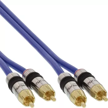 Cable de audio RCA InLine Premium 2x conector/conector RCA dorado 0,5 m
