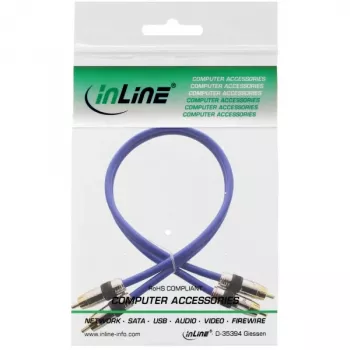 Cable de audio RCA InLine Premium 2x conector/conector RCA dorado 3 m
