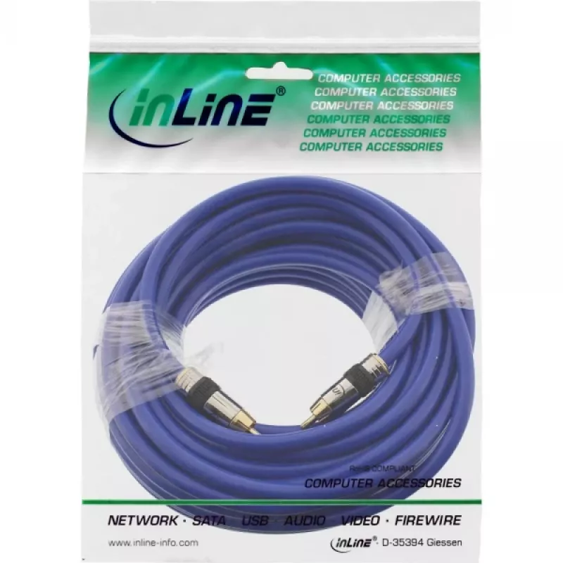 Cable de vídeo y audio digital RCA InLine Premium conector/conector RCA dorado 20 m