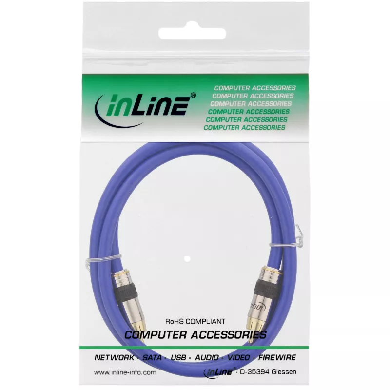 Cable de vídeo y audio digital RCA InLine Premium conector/conector RCA dorado 5 m