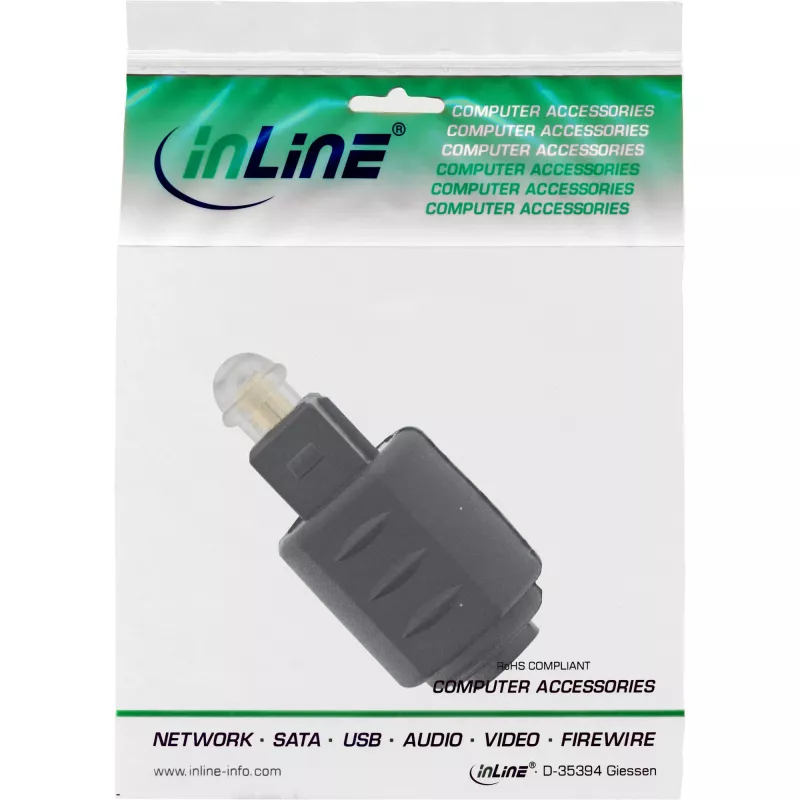 Adaptador de audio óptico conector hembra 3,5 mm / conector macho Toslink InLine 89907