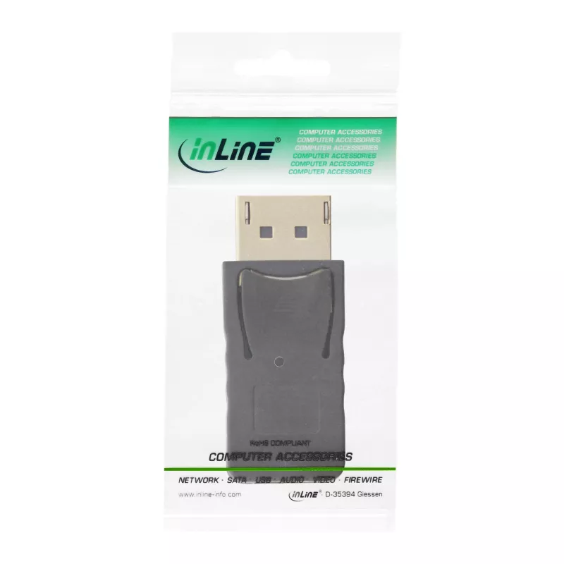 Adaptador DisplayPort InLine, DisplayPort macho / Mini DisplayPort hembra, 4K/60Hz