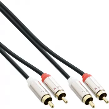 Cable de audio InLine fino 2x RCA macho/macho, estéreo, 3 m