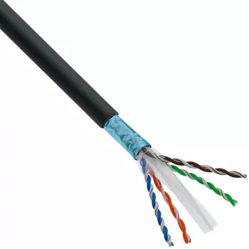 Cable de red InLine, U/UTP, Cat.6A, libre de halógenos, cobre AWG23, negro 40 m