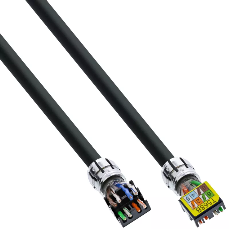 Cable de red InLine, U/UTP, Cat.6A, libre de halógenos, cobre AWG23, negro 40 m