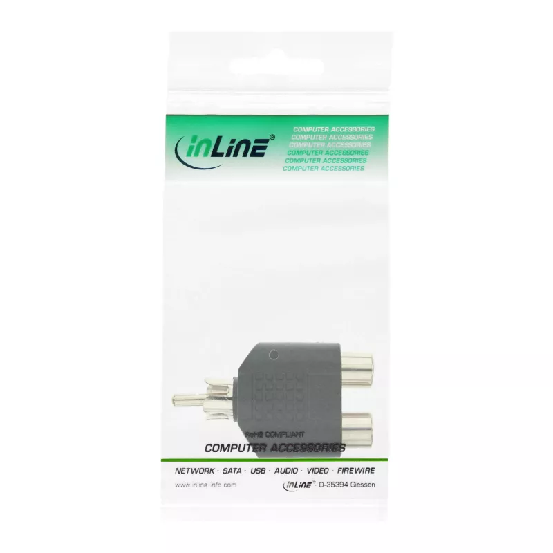 Adaptador de audio InLine conector macho RCA / 2x conector hembra RCA 99310