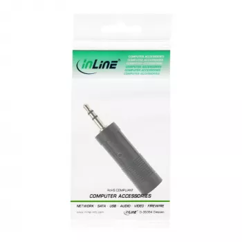 Adaptador de audio InLine conector macho 3,5 mm / conector hembra jack 6,3 mm estéreo