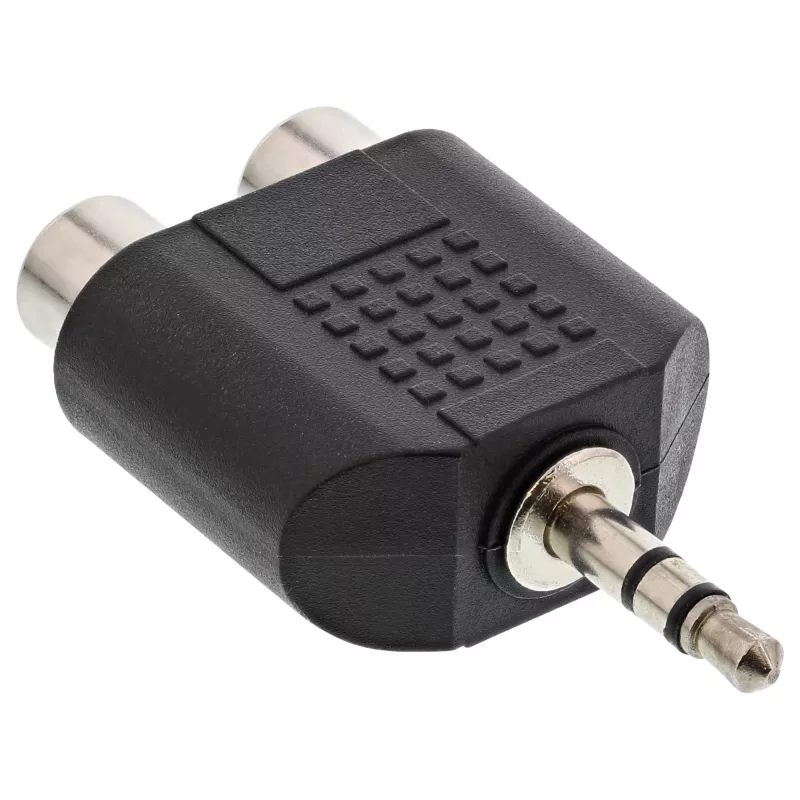 Adaptador de audio conector macho 3,5 mm / 2x conector hembra RCA estéreo InLine 99302