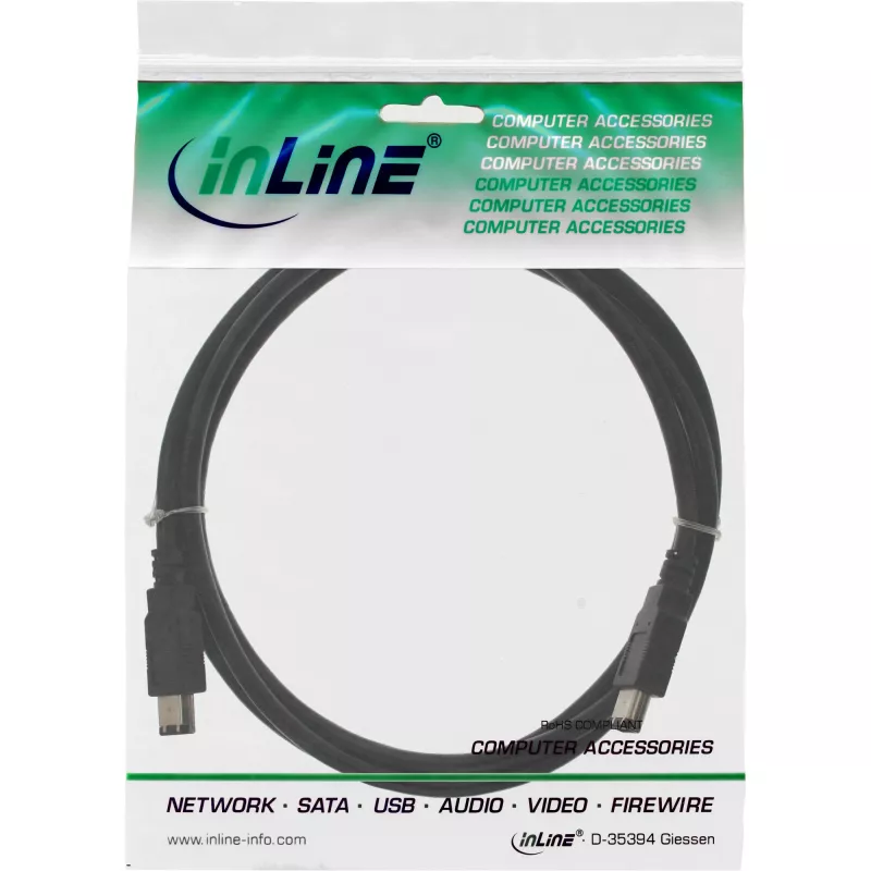 Cable FireWire 400 1394 InLine conector/conector de 6 pines 3 m