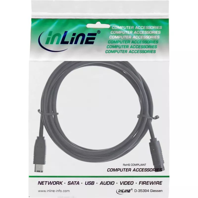Cable FireWire 400 a 800 1394b InLine conector de 6/9 pines 2 m