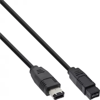 Cable FireWire 400 a 800 InLine 36901 1m conector macho/conector macho negro