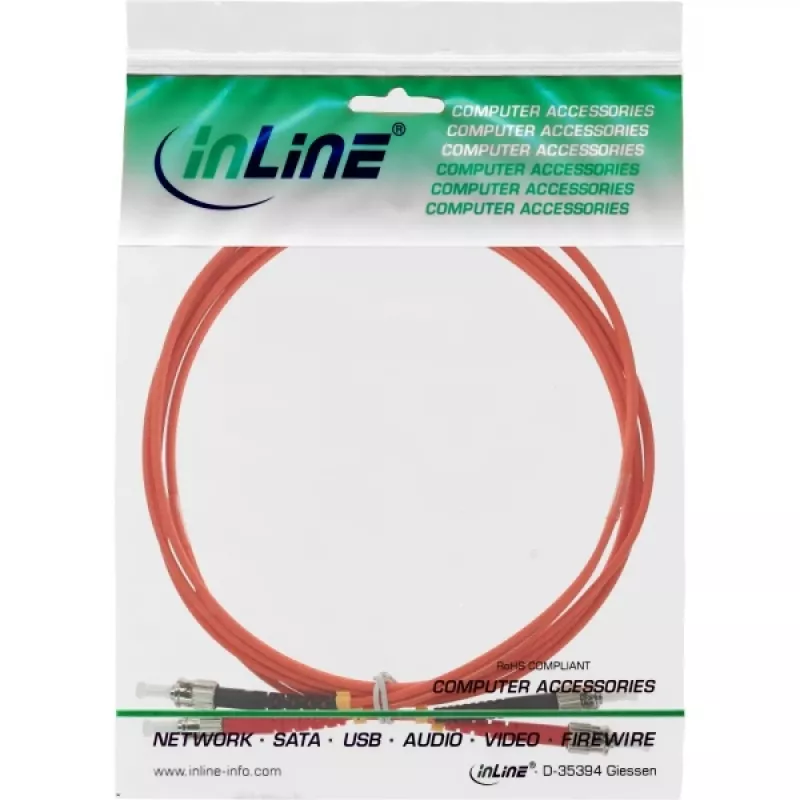Cable de fibra óptica dúplex InLine ST/ST 50/125µm OM2 2m