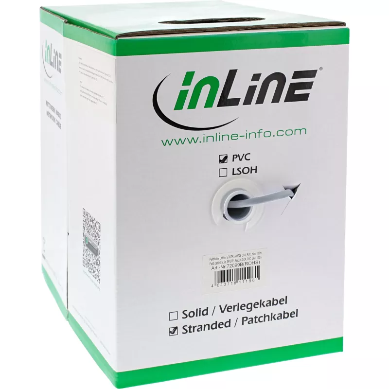 Cable de red InLine SF/UTP Cat.5e AWG26 CCA PVC gris 500m