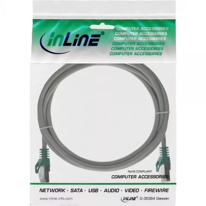 Cable de red cruzado PC a PC InLine SF/UTP Cat.5e gris 1 m